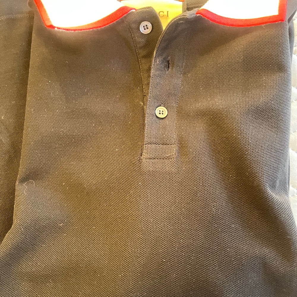 Authentic Gucci Black Polo Shirt with Red and White Collar size medium. - Picture 6 of 10